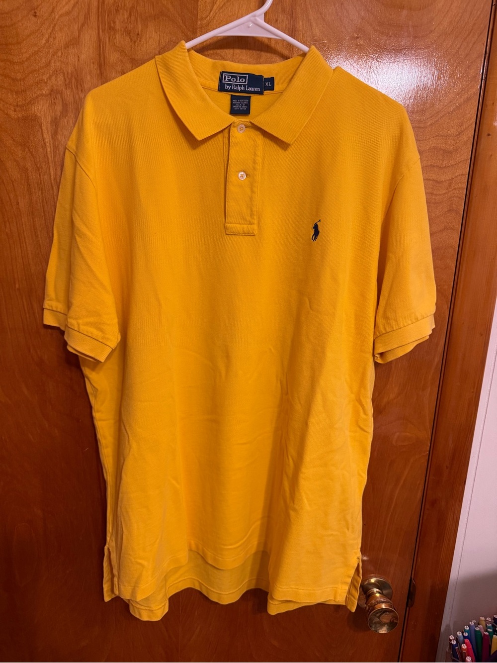 Ralph Lauren Yellow Polo Shirt with Navy Pony